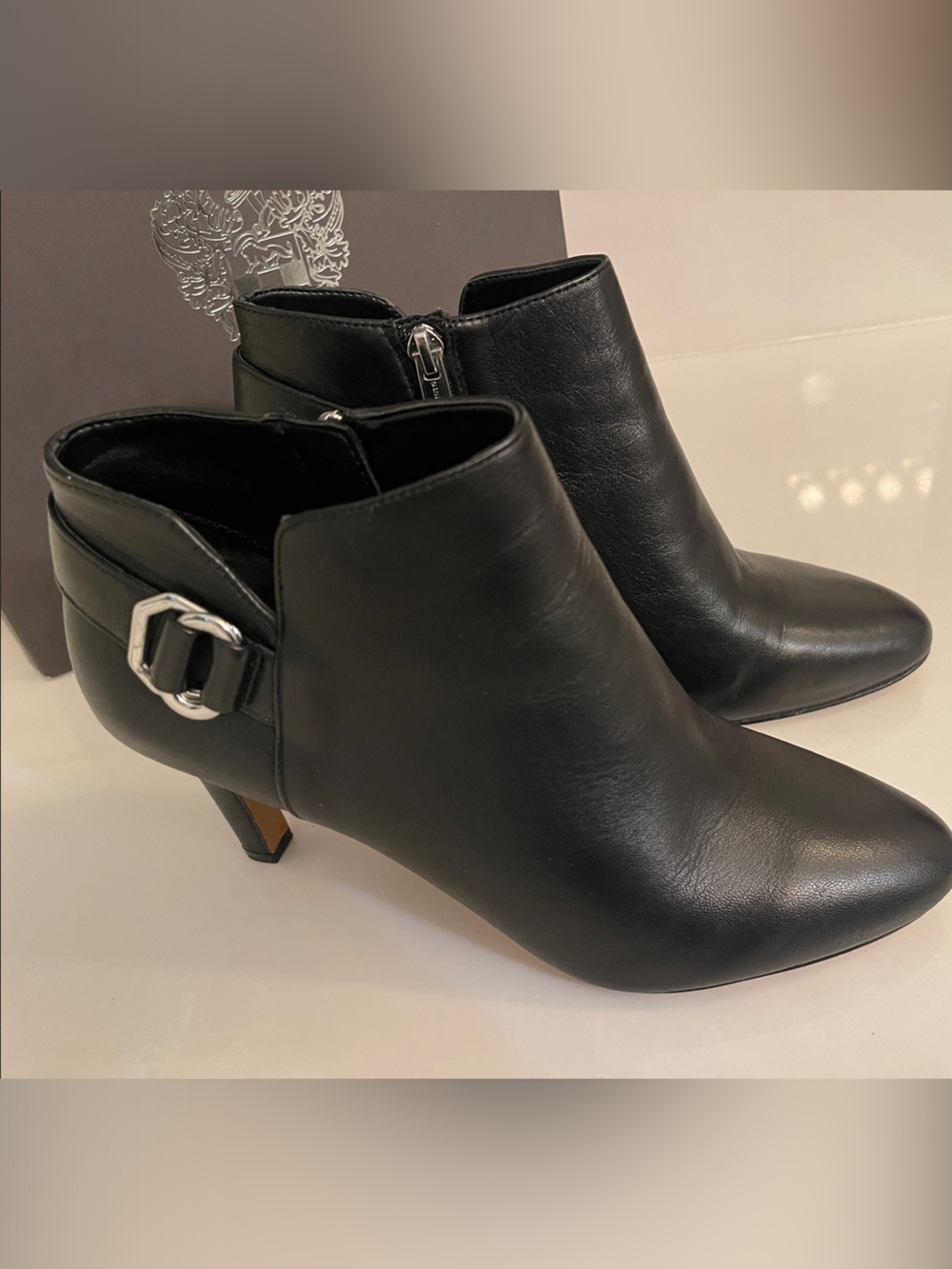 Vince Camuto Black Leather  Booties